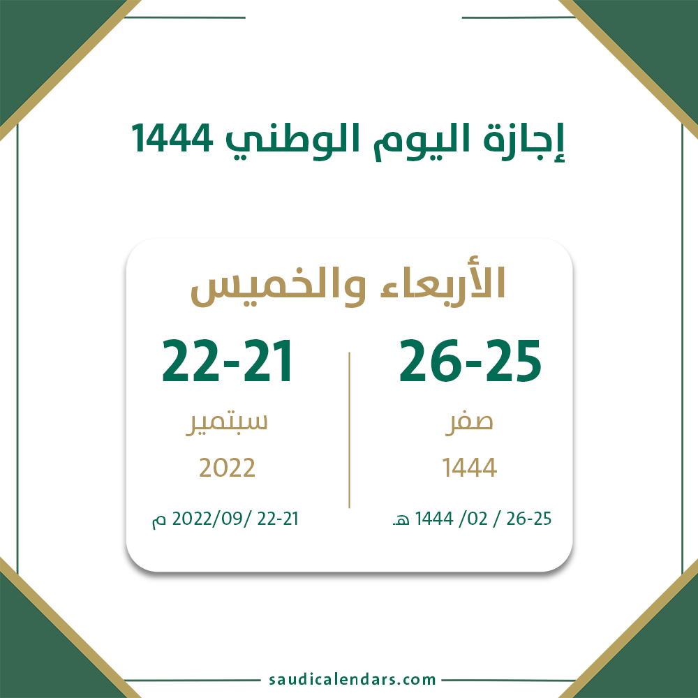 اجازة اليوم الوطني السعودي 2022