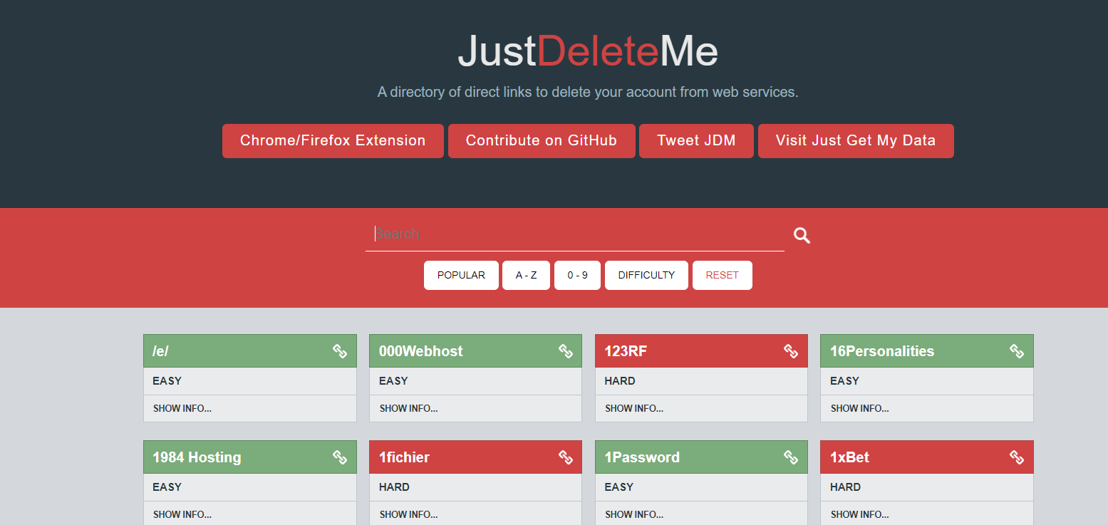 طريقة إلغاء الاشتراك في المواقع عبر just delete.me