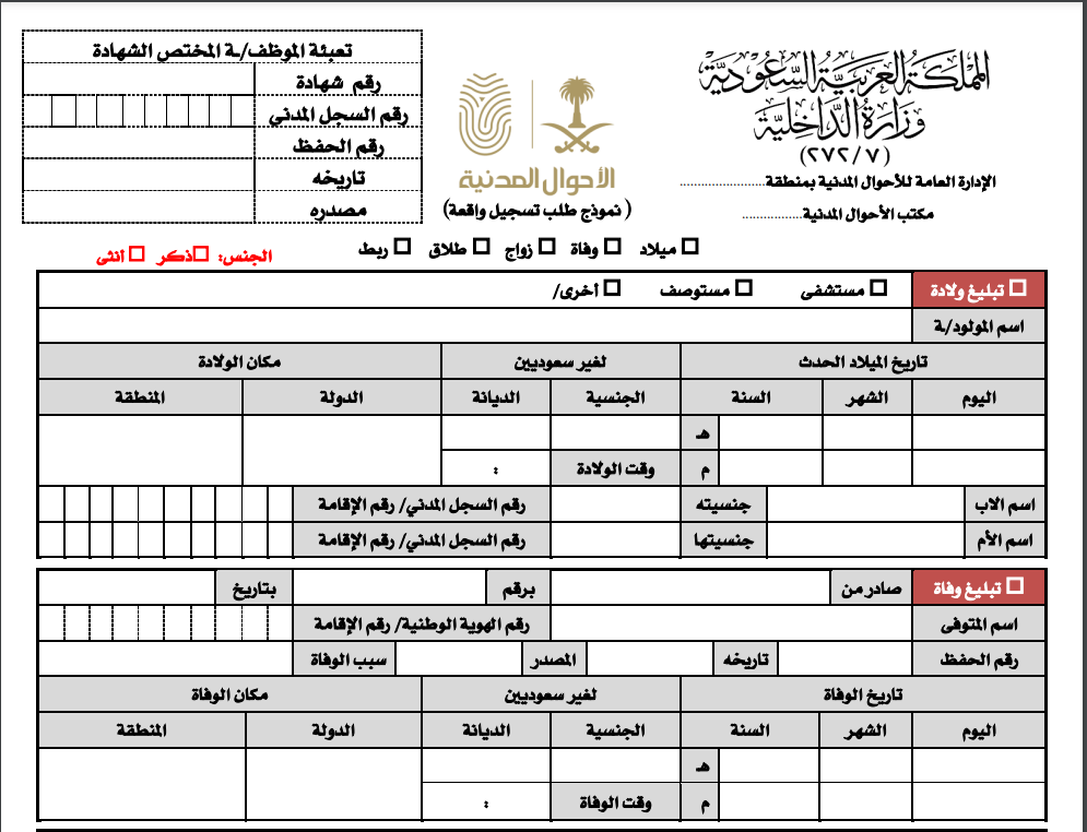 الإجراءات المطلوبة من أجل استخراج شهادة ميلاد لغير السعوديين