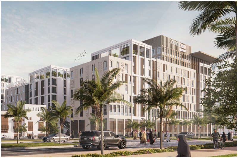 Render of Courtyard by Marriott Knowledge Economic City فندقاً السعودية