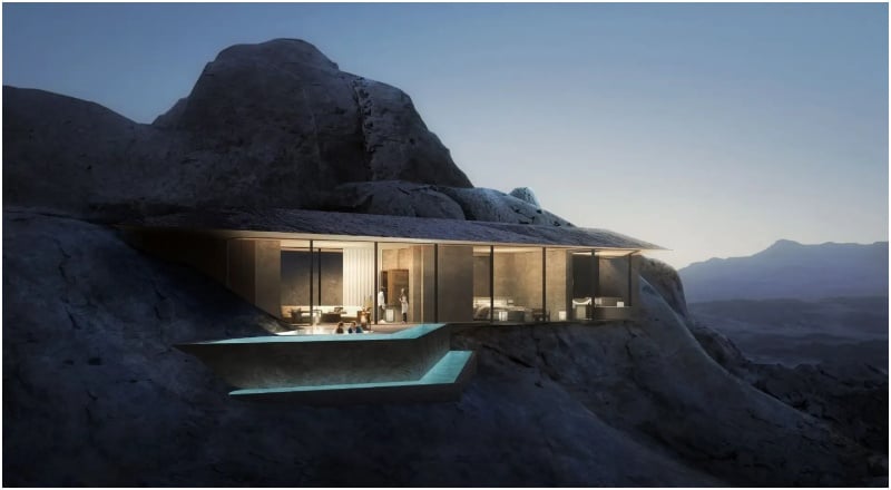 Red Sea Desert Rock cliff hanging villa