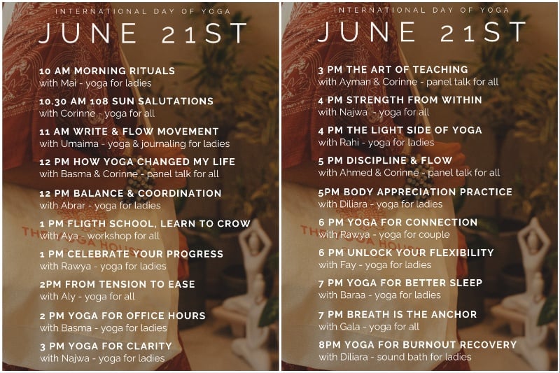 The Yoga House schedule