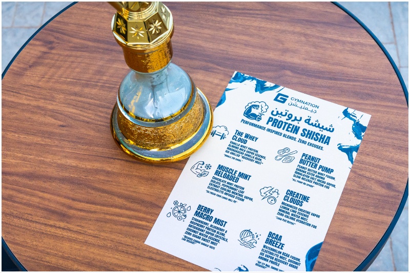 GymNation protein shisha bar menu